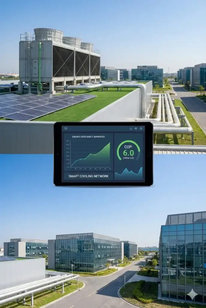 Thermal energy storage system for industrial cooling plant